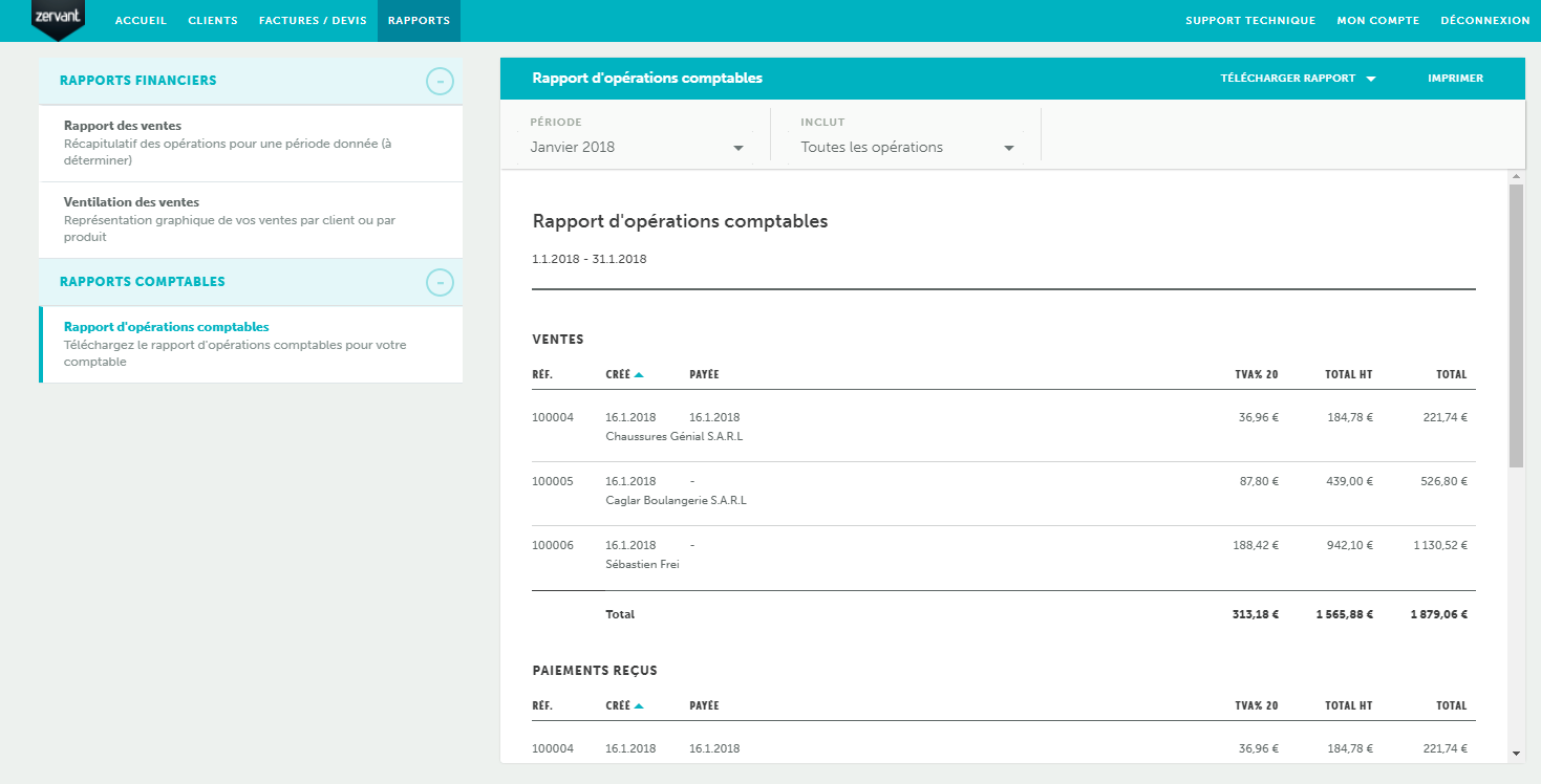 Zervant: Sending invoices by email, income statement Zervant: Sending invoices by email, income statement