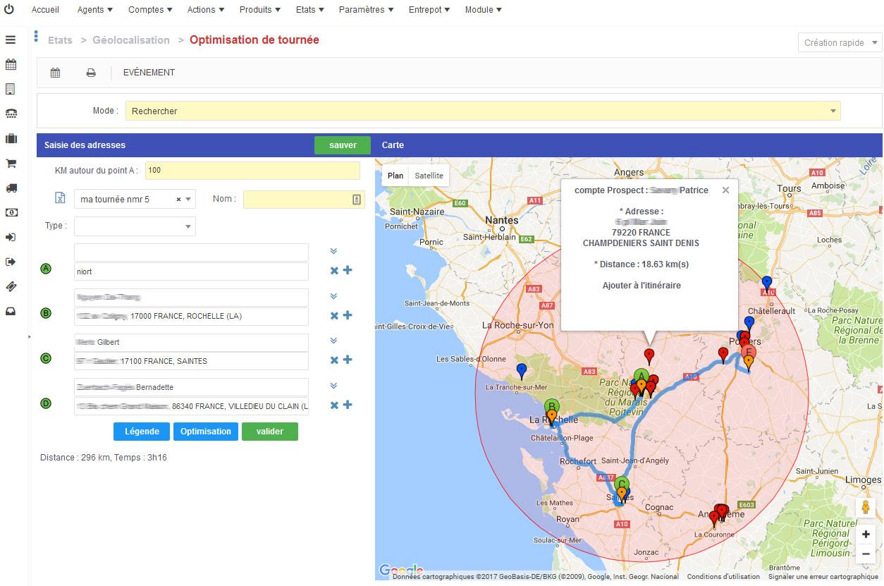 Geolocation and route optimization. Geolocation and route optimization.