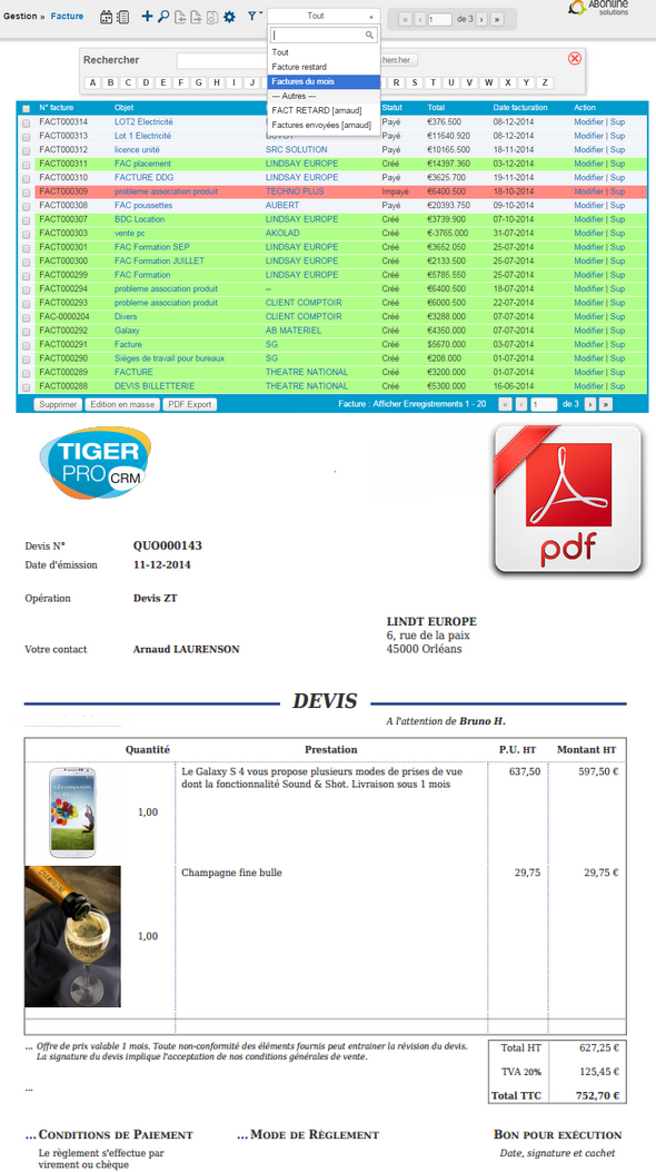 TigerPro CRM Campaign Management, Catalog tariff, Tasks and Notes TigerPro CRM Campaign Management, Catalog tariff, Tasks and Notes
