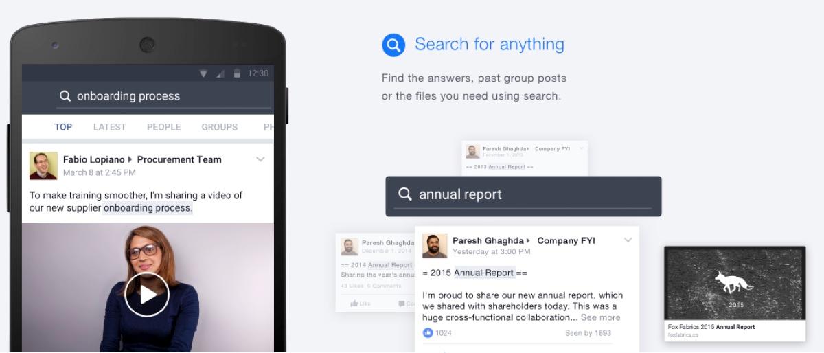 Facebook at Work: Search Facebook at Work: Search