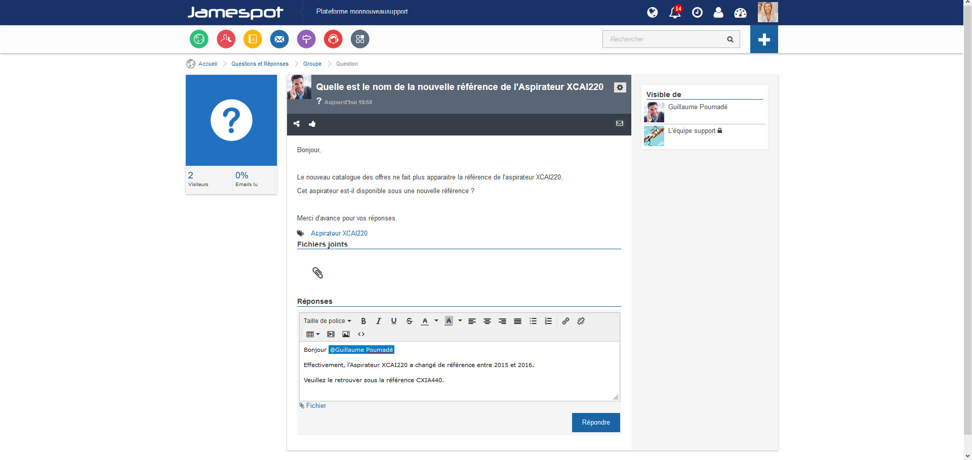 Through the application Q & A, your customers can ask questions and get answers from other clients Through the application Q & A, your customers can ask questions and get answers from other clients