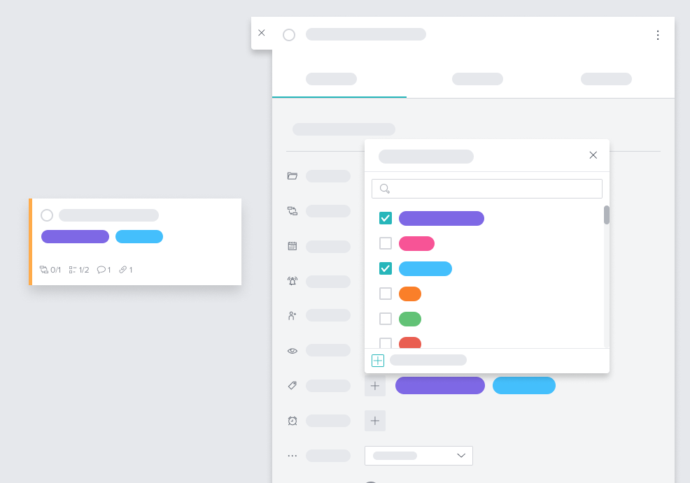 Tags are a great way to bundle tasks that belong to a certain topic across all projects and can be used as filters on the Overview page. Tags are a great way to bundle tasks that belong to a certain topic across all projects and can be used as filters on the Overview page.