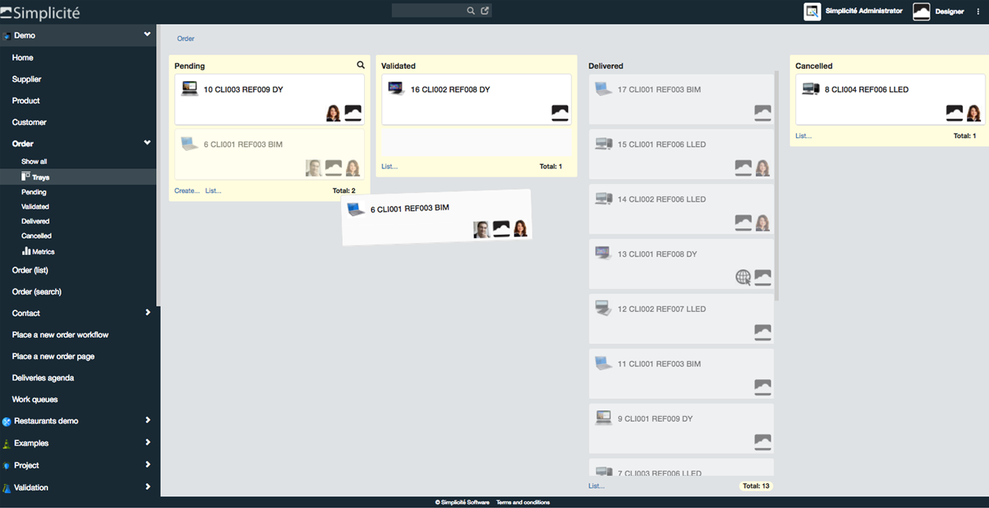 Management states / objects by dragging and dropping "" Management states / objects by dragging and dropping ""