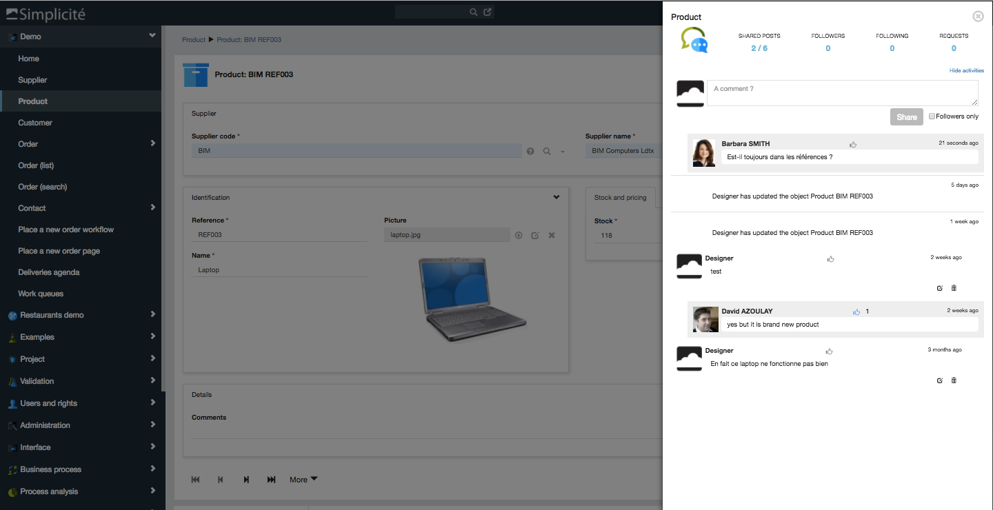 Messenger function on a business object Messenger function on a business object