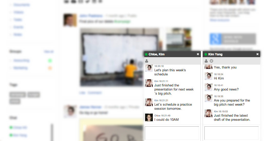 Chat with your colleagues anytime! Chat with your colleagues anytime!