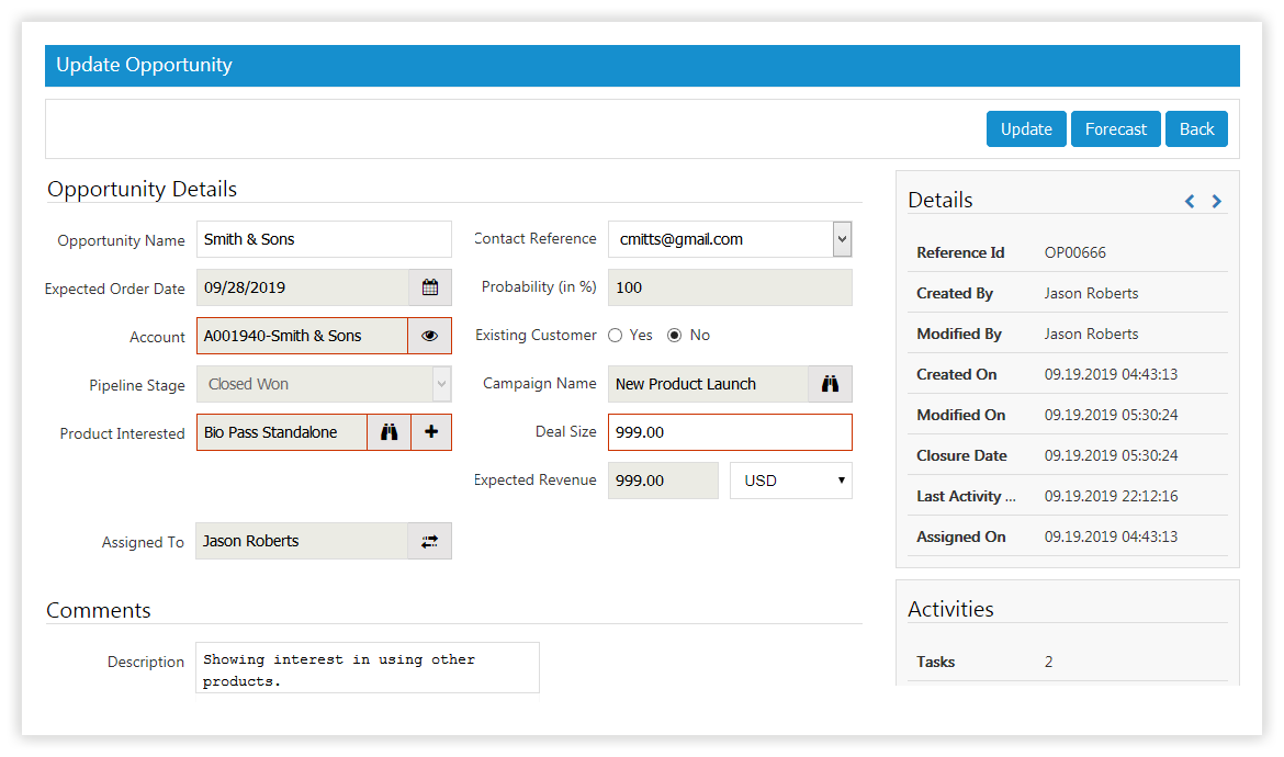 SutiCRM-SutiCRM Opportunity Screen SutiCRM-SutiCRM Opportunity Screen