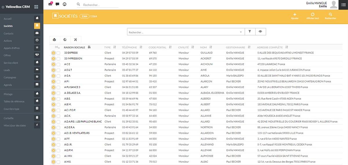 Yellowbox CRM manage customers and prospects Yellowbox CRM manage customers and prospects