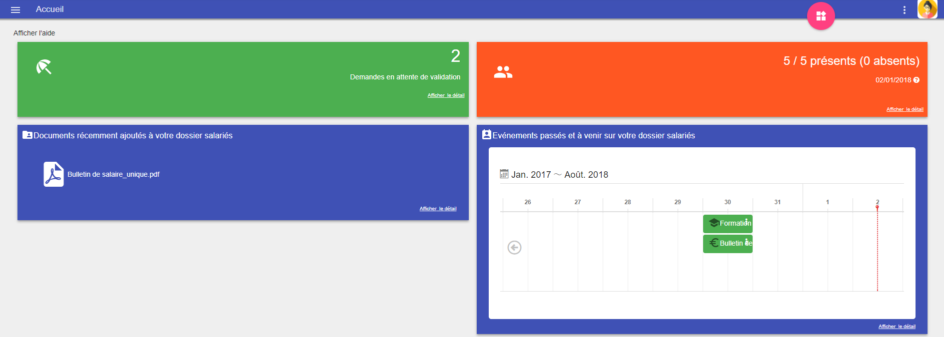 Widget to access information Widget to access information