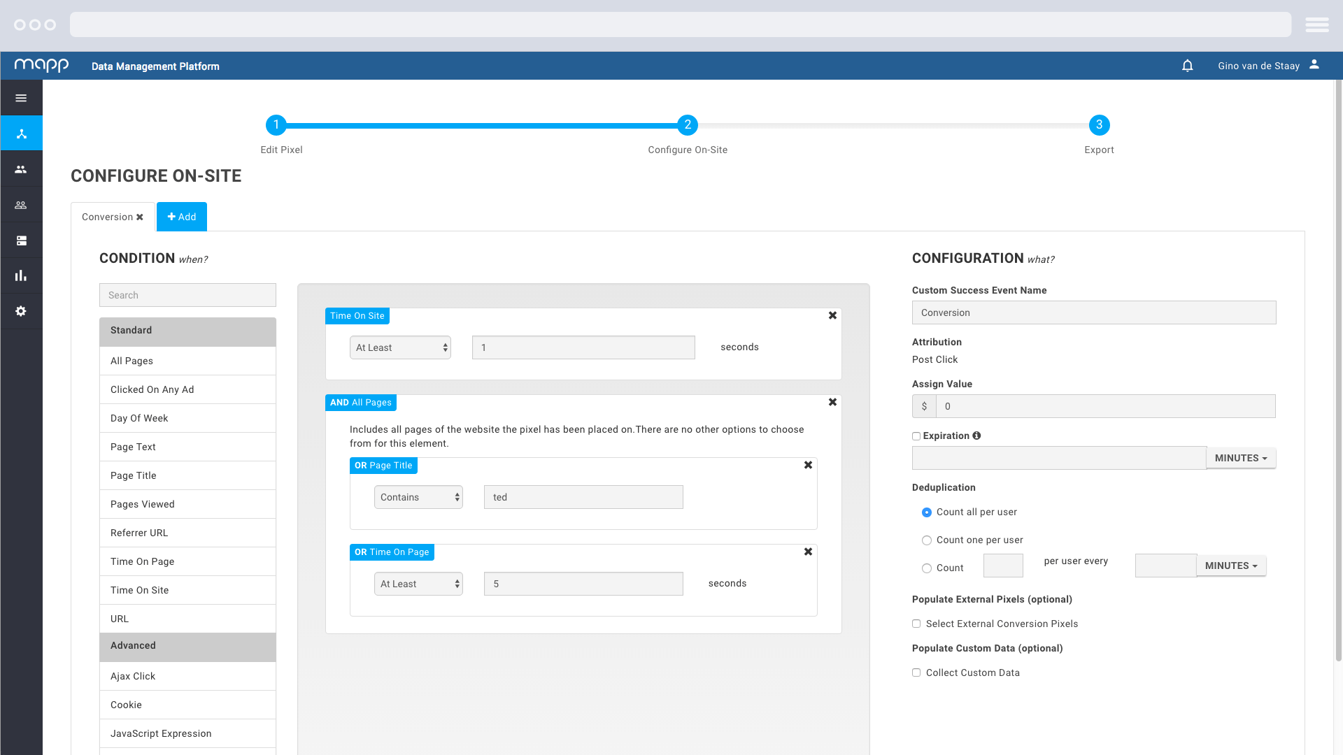 Inserting the collection pixel Mapp Acquire Inserting the collection pixel Mapp Acquire