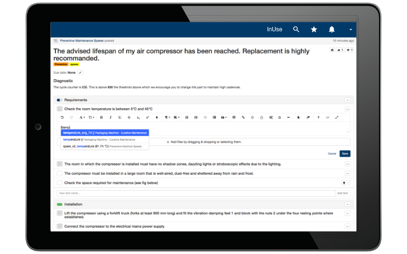 Accelerate editing maintenance records of your teams by automatically incorporating real-time data. Accelerate editing maintenance records of your teams by automatically incorporating real-time data.