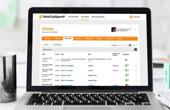 Management of the team calendar Management of the team calendar