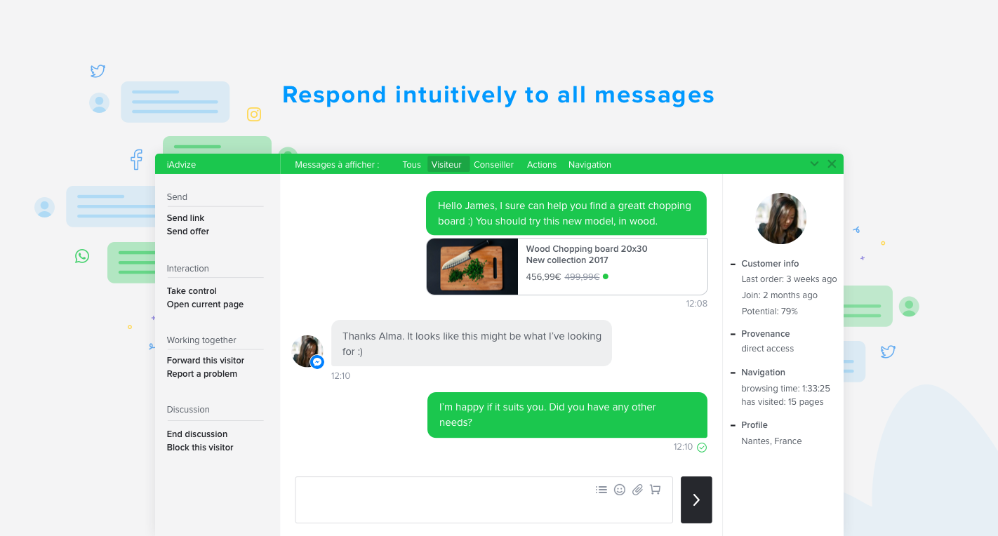 Start a conversation with your customers in real time across all channels via a single platform Start a conversation with your customers in real time across all channels via a single platform