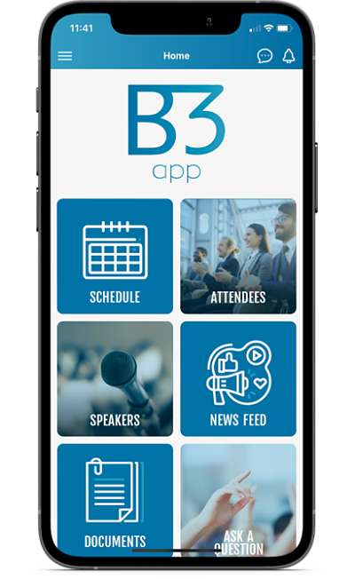 B3APP mobile homepage