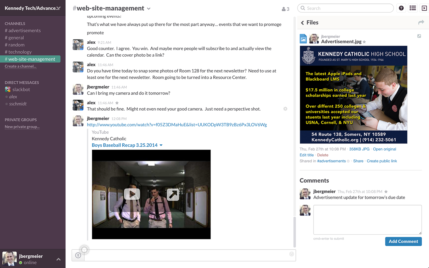 Slack: Shared contacts, notifications, integration with social networks Slack: Shared contacts, notifications, integration with social networks