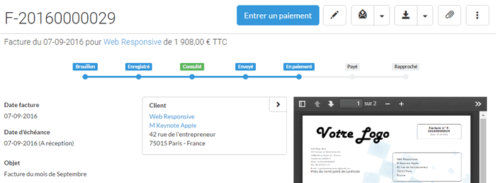 Quick entry of an invoice or a quote Quick entry of an invoice or a quote