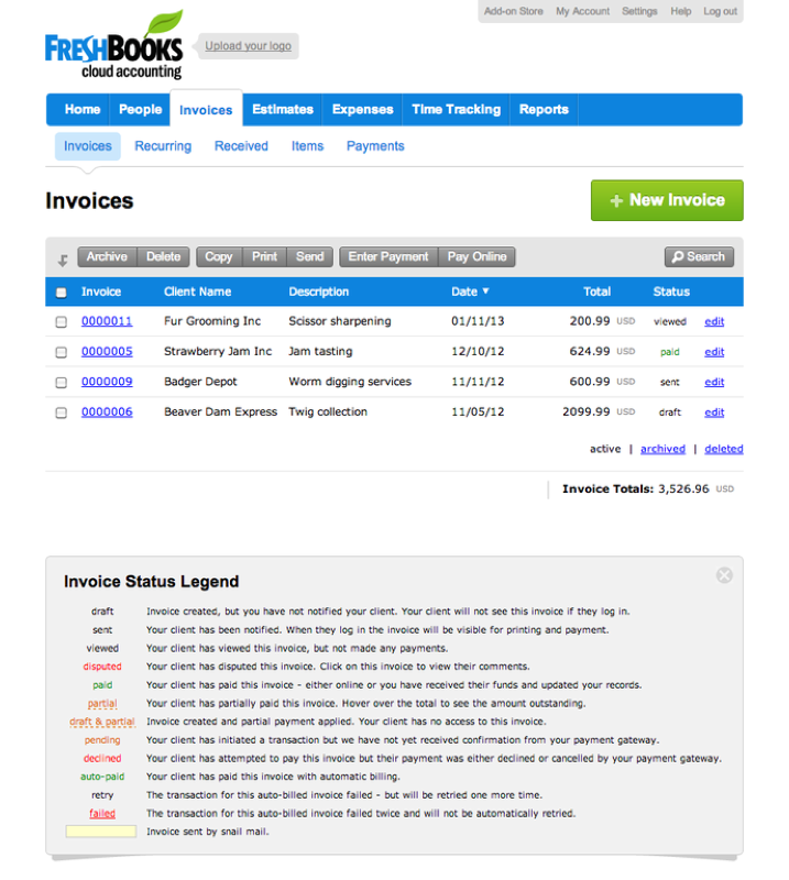 Freshbooks : factures personnalisées Freshbooks : factures personnalisées