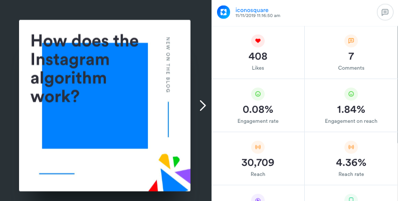 See each post's performance and manage comments within the Media Viewer See each post's performance and manage comments within the Media Viewer