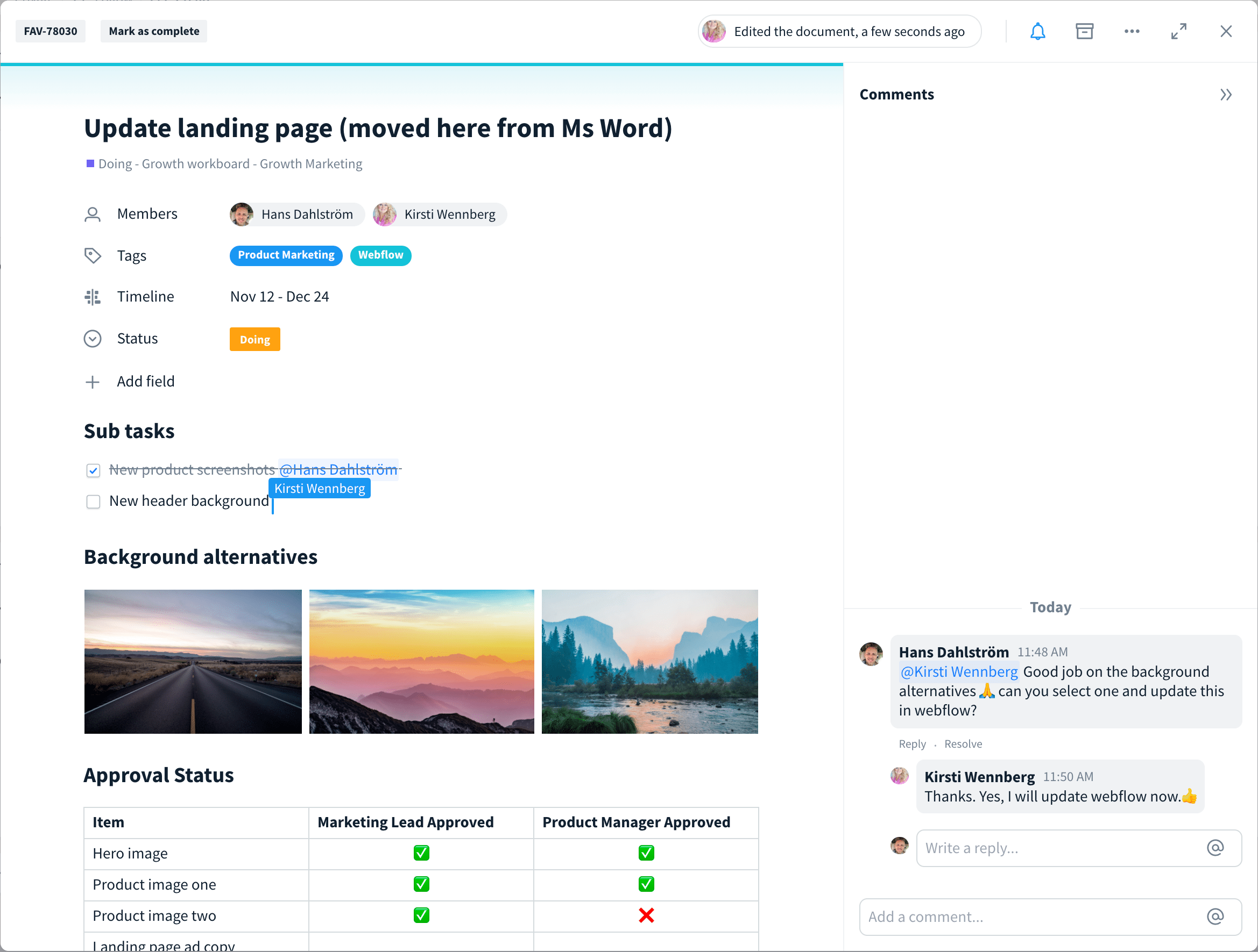 Collaborate with team members directly on the card pop-up - update and create custom fields. Collaborate with team members directly on the card pop-up - update and create custom fields.